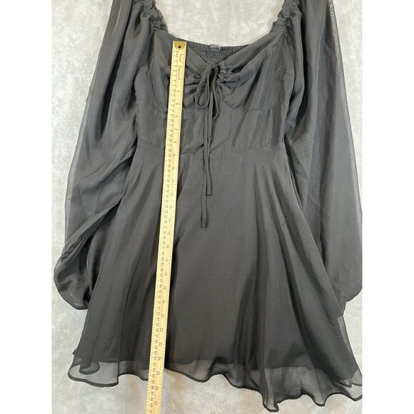 Windsor Dress Small Black Smocked Back Long Sleeve Knee Length NWT - Picture 16 of 16